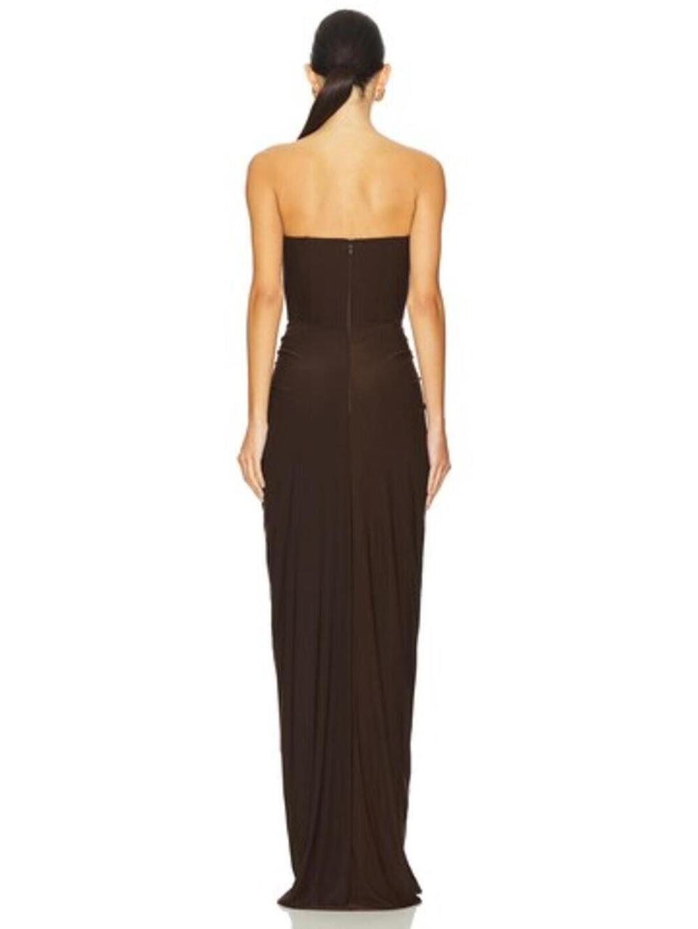 Deme by Gabriella Pearl Gown in Dark Brown - Picture 3 of 9